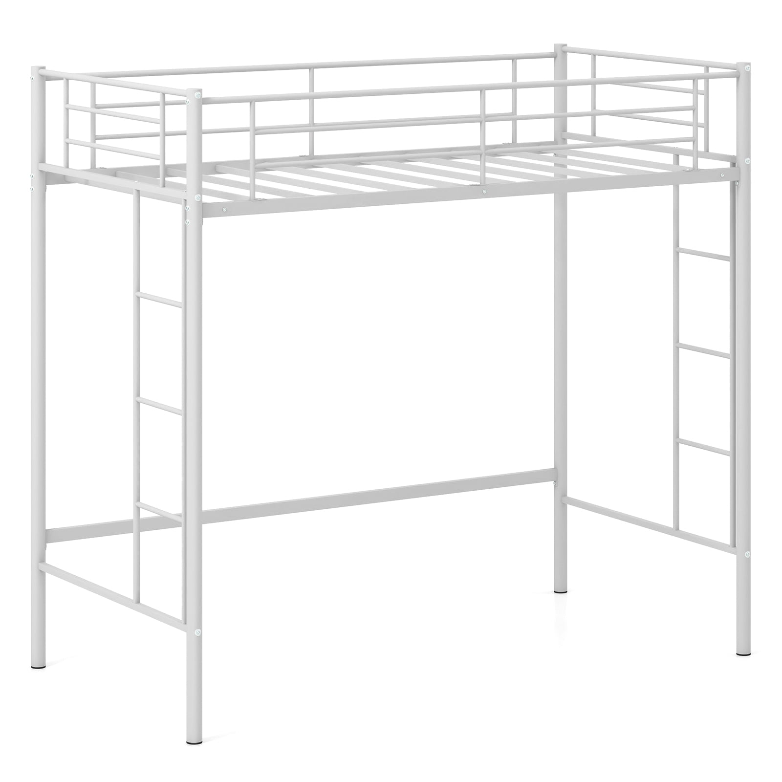 Integrated Laders Patiojoy Metal Twin Size Loft Bed Heavy Duty Loft Bed Frame with Safety ...