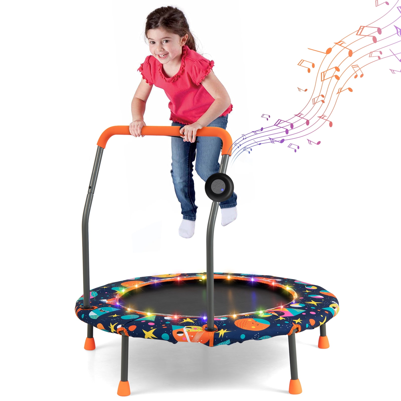 Topbuy Mini Trampoline for Kids Toddler, Multicolor, 36.00" x 36.00" x 36.00"