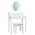 thumbnail image 1 of Topbuy Mirrored Vanity Table Set Lighted Makeup Dresser w/ Drawers White, 1 of 7