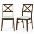 thumbnail image 1 of Topbuy Modern Dining Chair Set of 2 Armless Kitchen Chair with Rubber Wood Frame Upholstered Seat Brown, 1 of 9