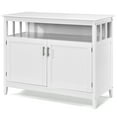 Topbuy Modern Kitchen Storage Buffet Server Table Sideboard Dining Wood White