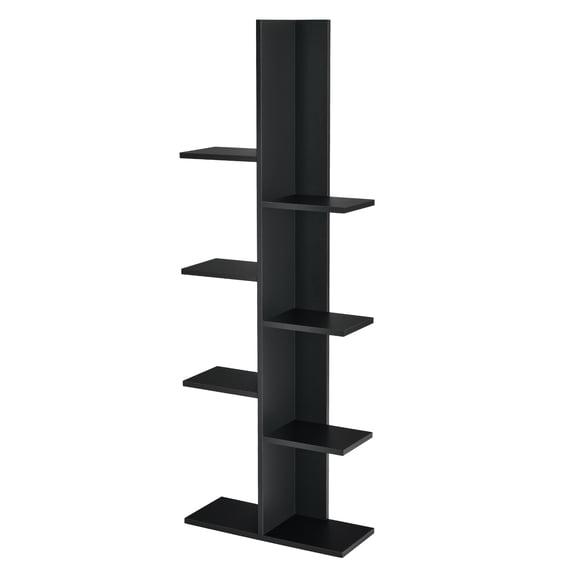 Topbuy Modern Multi-Layer Bookshelf Floor Standing Bookcase w/Anti-fall device Storage Rack for Home Office Black