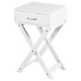 thumbnail image 1 of Topbuy Modern Versatile Nightstand X-shape Wooden End Table with Drawer Accent Side Table for Bedroom White, 1 of 10