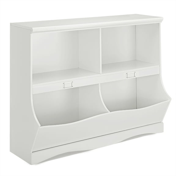 Patiojoy Multi-Bin Kids Toy Storage Organizer Toy Display Shelf Bookcase White