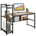 thumbnail image 1 of Topbuy Multifunctional Computer Desk with Storage Shelves Stable Writing Table for Home Office Rustic Rustic Brown, 1 of 6