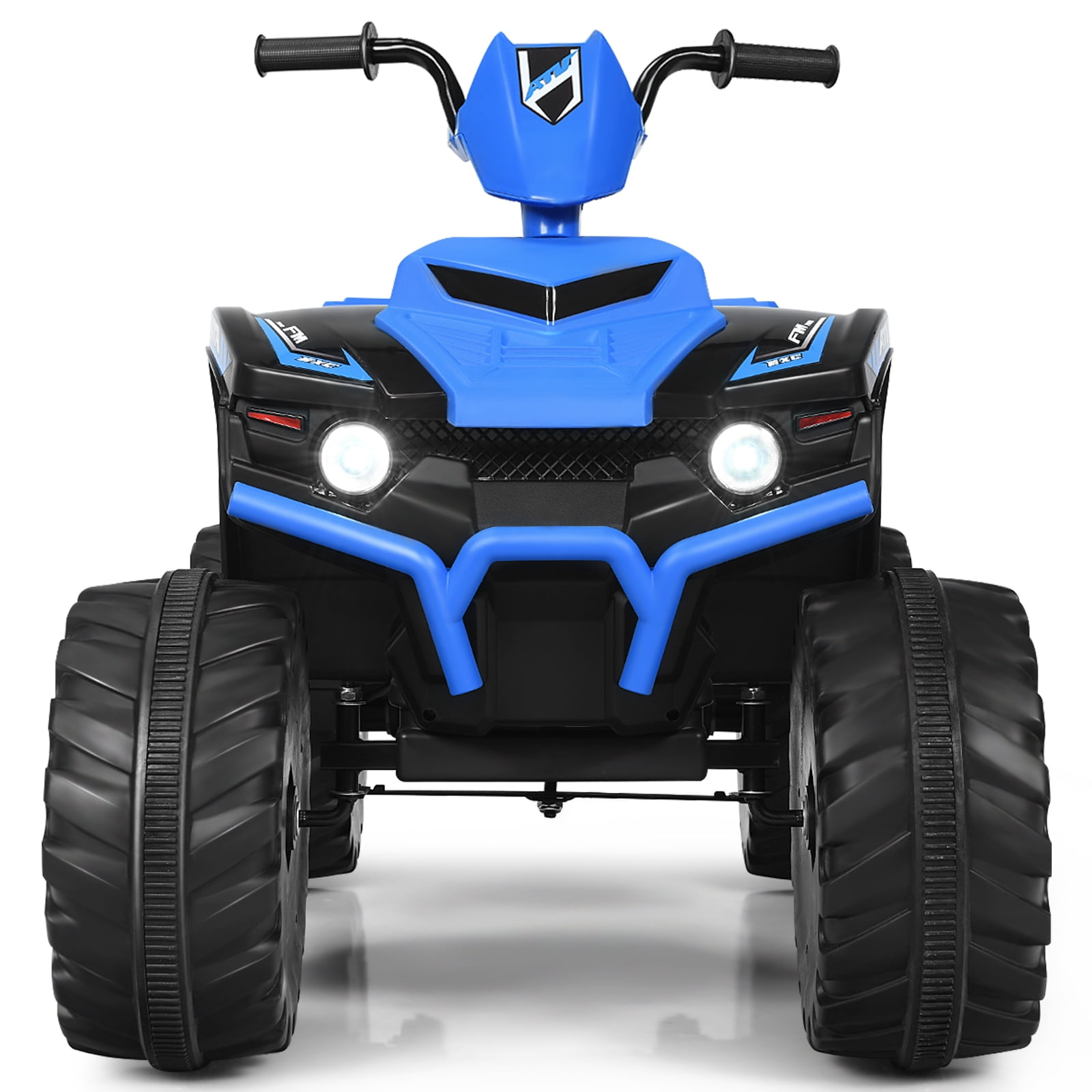Topbuy Navy Blue 12 V Quad ATV Powered Ride-On with LED Lights
