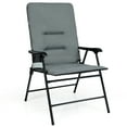 thumbnail image 1 of Topbuy Outdoor Folding Chair Collapsible Enlarged Chair with Cup Holder Grey, 1 of 7