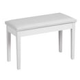 thumbnail image 1 of Topbuy PU Leather Piano Bench Solid Wood Padded Double Duet Keyboard Seat w/ Storage Box White, 1 of 7