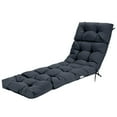 thumbnail image 1 of Topbuy Patio Chaise Lounge Cushion Recliner Quilted Thick Padded Seat Cushion w/Ties Gray, 1 of 7