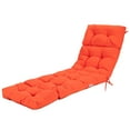 thumbnail image 1 of Topbuy Patio Chaise Lounge Cushion Recliner Quilted Thick Padded Seat Cushion w/Ties Orange, 1 of 7