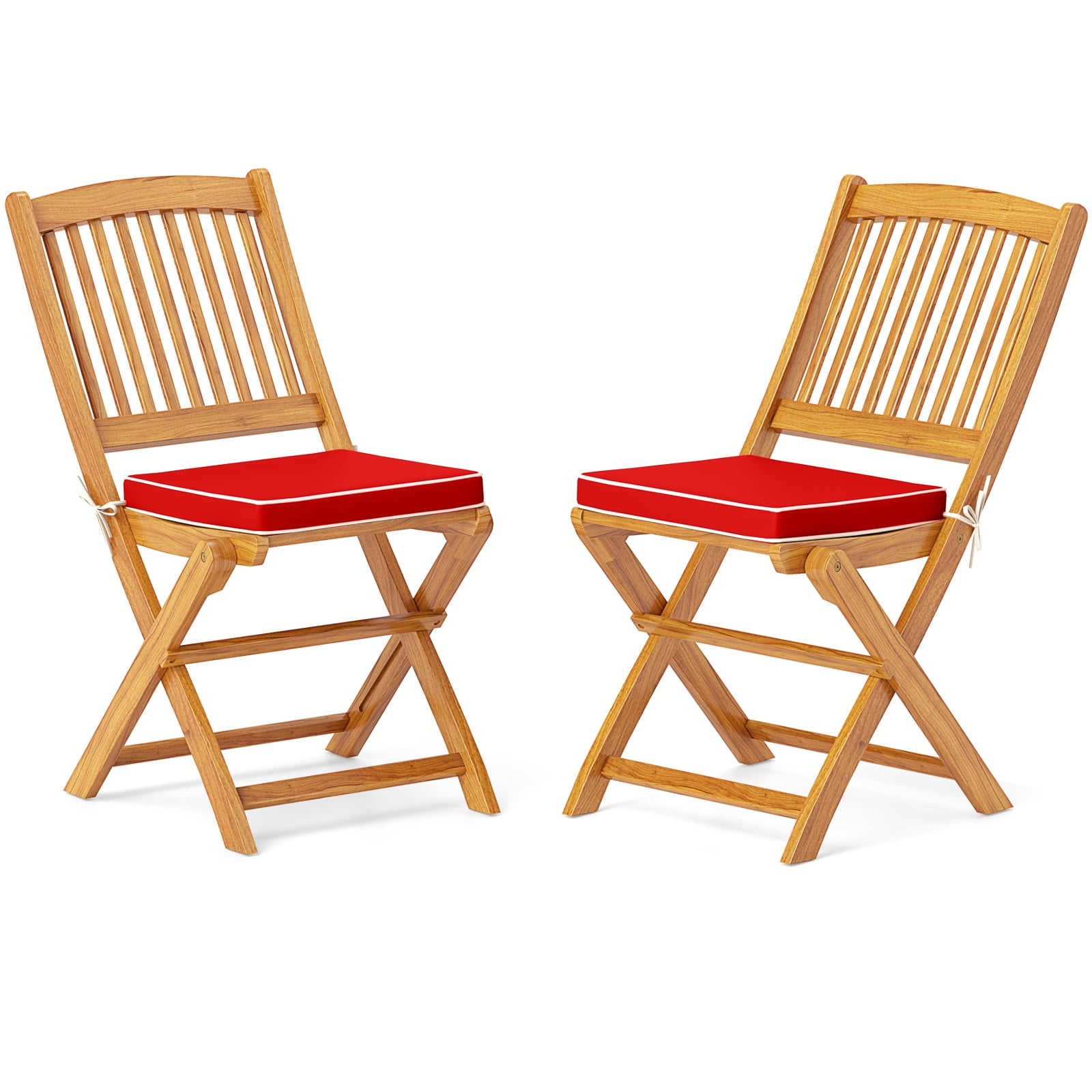Topbuy Patio Folding Chair Set of 2 Portable Acacia Wood Dining Chairs — free download
