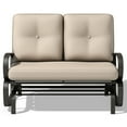 thumbnail image 1 of Topbuy Patio Loveseat Bench Steel Frame Furniture Rocking Bench With Cushions Outdoor, 1 of 9