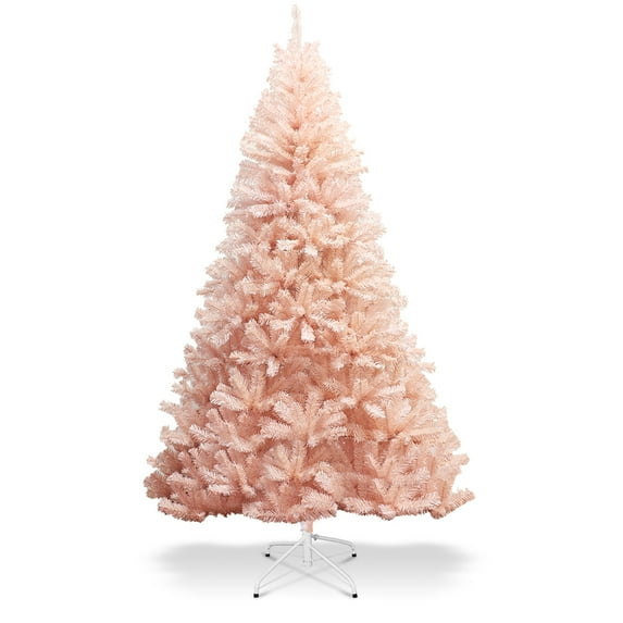 Patiojoy 7ft Pink Artificial Christmas Tree 937 Hinged tips w/ Metal Stand Holiday Season