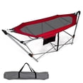 thumbnail image 1 of Topbuy Portable Folding Hammock Free Standing Hammock W/ Stand-Folds&Carrying Bag&Anti-Slip Buckle&Storage Pocket Red, 1 of 9