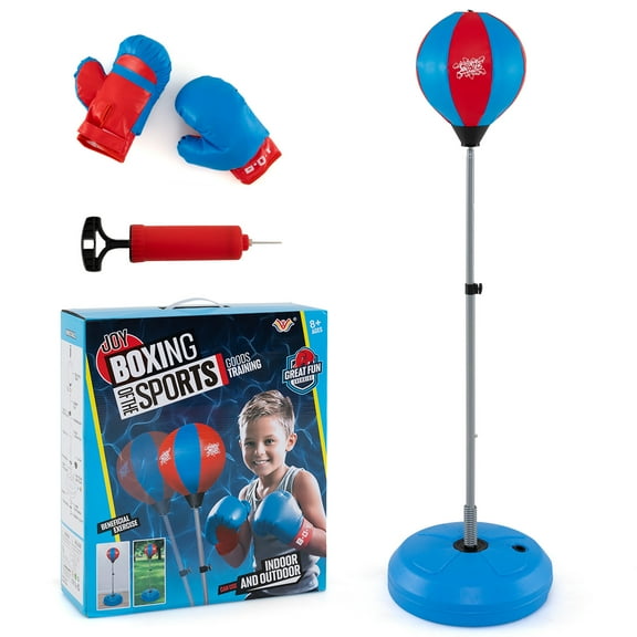 Topbuy Punching Bag for Kids Boxing Bag Set Toy with Height Adjustable Stand Kids Boxing Gloves and Hand Pump