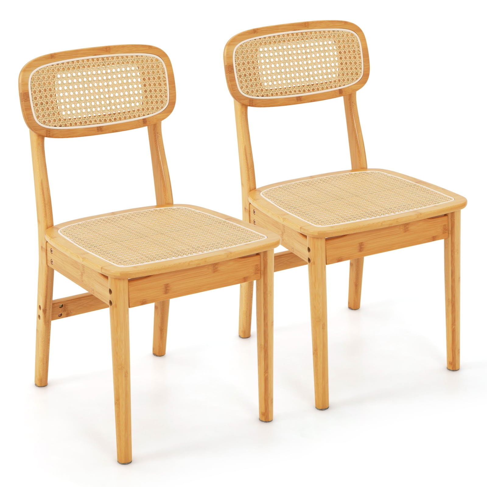 Topbuy Rattan Dining Chairs Set of 2 Kitchen Dining Chairs with ...