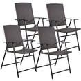 thumbnail image 1 of Topbuy Rattan Folding Chair (4 Pack), Brown, 1 of 9
