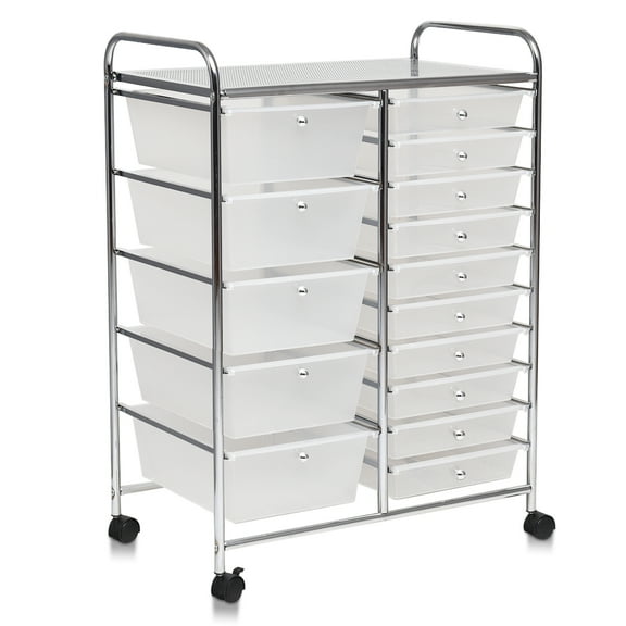Topbuy Rolling 15-Drawer Organizer Cart,Rolling cart/W Wheels