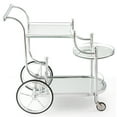 thumbnail image 1 of Topbuy Serving Cart Kitchen Bar Wine Tea Cart Glass Shelves with Wheels, 1 of 3