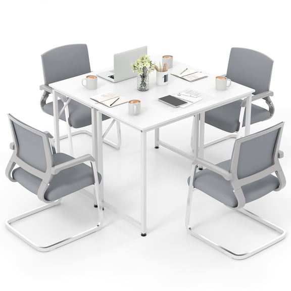 Patiojoy Set of 2 Conference Tables Rectangular Meeting Room Table Seminar Table for School or College Boardroom Desk