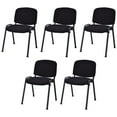 thumbnail image 1 of Topbuy Set of 5 Conference Room Chairs Stackable Guest Chairs with Upholstered Back & Seat, 1 of 9