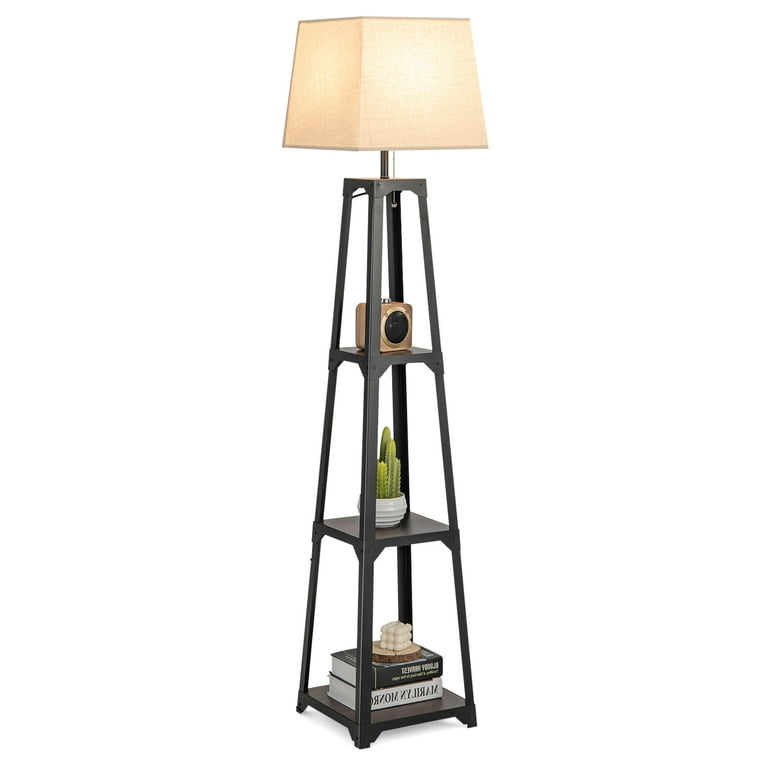 Topbuy Shelf Floor Lamp Corner Floor Lamp w 3 tier Shelves