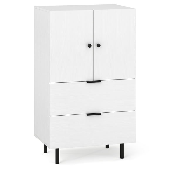 Topbuy Sideboard Buffet Cabinet 2-Door Serving Cupboard with Drawers & Storage Cabinet