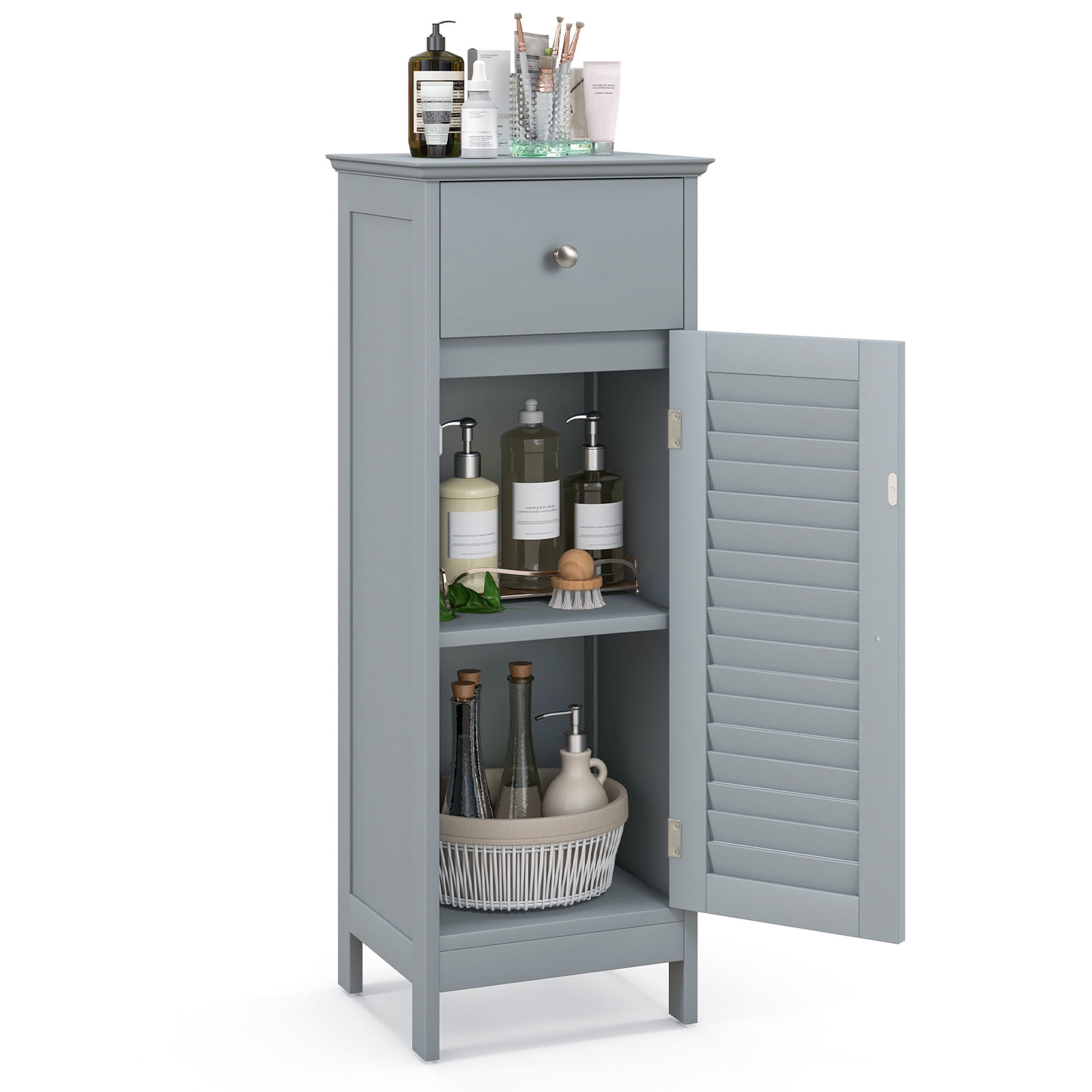 Topbuy Single Door Bathroom Floor Cabinet Freestanding Storage ...