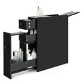 thumbnail image 1 of Topbuy Slim Bathroom Storage Cabinet Freestanding Toilet Paper Holder with Slide Out Drawers for Small Spaces Black, 1 of 7