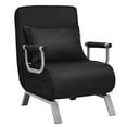 thumbnail image 1 of Topbuy Sofa Bed Folding Arm Chair Sleeper 5 Position Recliner Full Padded Lounger Couch Black, 1 of 7