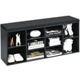 thumbnail image 1 of Topbuy Black Adjustable 10-Cube Organizer Bench Entryway Padded Shoe Storage Bench, 1 of 9