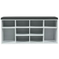thumbnail image 1 of Topbuy White Adjustable 10-Cube Organizer Bench Entryway Padded Shoe Storage Bench, 1 of 5