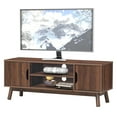 thumbnail image 1 of Topbuy TV Stand Storage Media Console for TV's up to 50" Wooden Entertainment Center w/Shelves Brown, 1 of 6