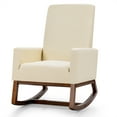 thumbnail image 1 of Topbuy Upholstered Armchair Rocking Chair High Back for Living Room Beige, 1 of 7