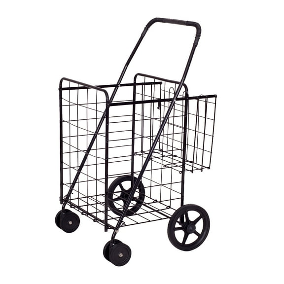 Patiojoy Utility Folding Shopping Cart with Swivel Wheels Easy Storage
