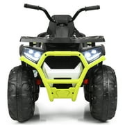 Topbuy White 12 V ATV Quad Powered Ride-On with LED Lights