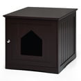 thumbnail image 1 of Topbuy Wood Cat House Litter Box Pet Cat Washroom Nightstand Cat Storage Bench, 1 of 5