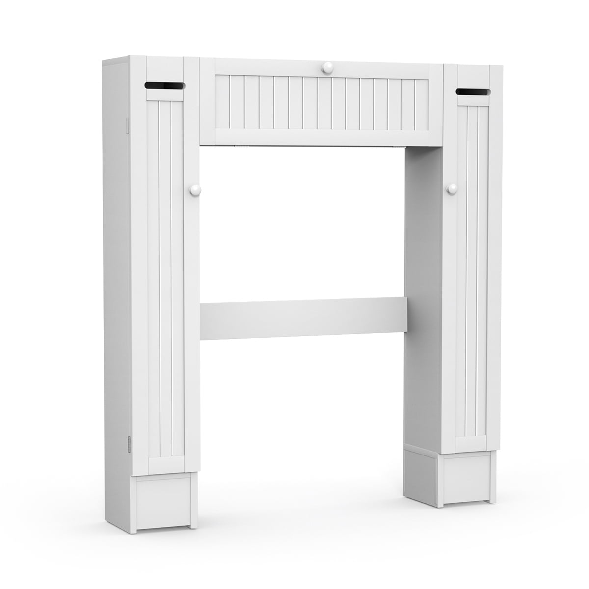 White MDF Over-the-Toilet Storage Cabinet with Adjustable Shelves