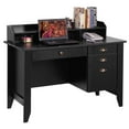 thumbnail image 1 of Topbuy Wooden Computer Writing Desk Office Study Table with Drawers Black, 1 of 5