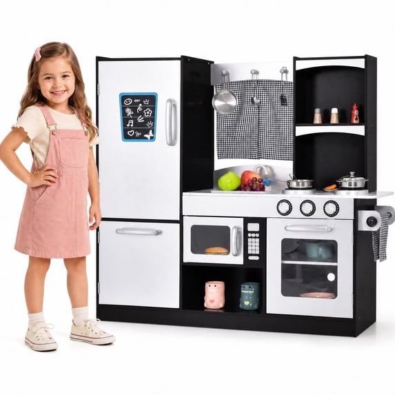 Patiojoy Wooden Kitchen Cooking Toy Chef's Pretend Play Set for Kids
