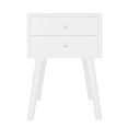 thumbnail image 1 of Topbuy Wooden Nightstand with 2 Storage Drawers Accent End Side Table for Bedroom&Living room White, 1 of 9