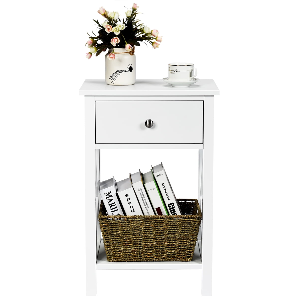 Topbuy X Design Side End Table Multifunctional Nightstand with