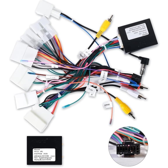Topcar 16Pin Radio Wiring Harness Adapter for Toyota Prius Camry RAV4, Plug & Play with Canbus, RCA Cable & Original USB