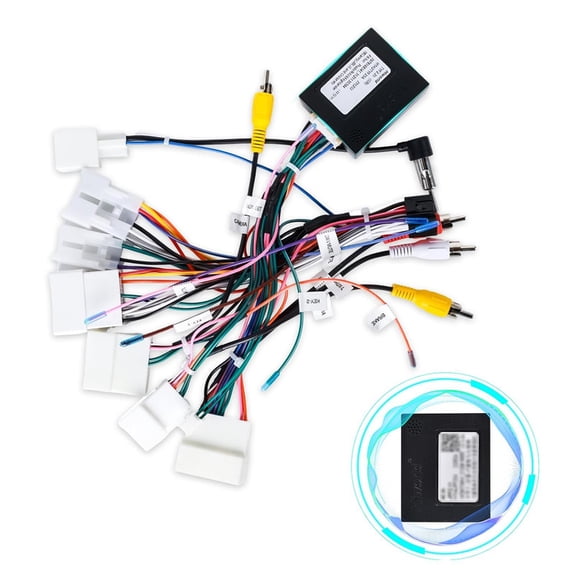 Topcar Radio Wiring Harness Adapter 16Pin, Plug & Play with Canbus, RCA Cable & Original USB for Toyota Prius Camry RAV4