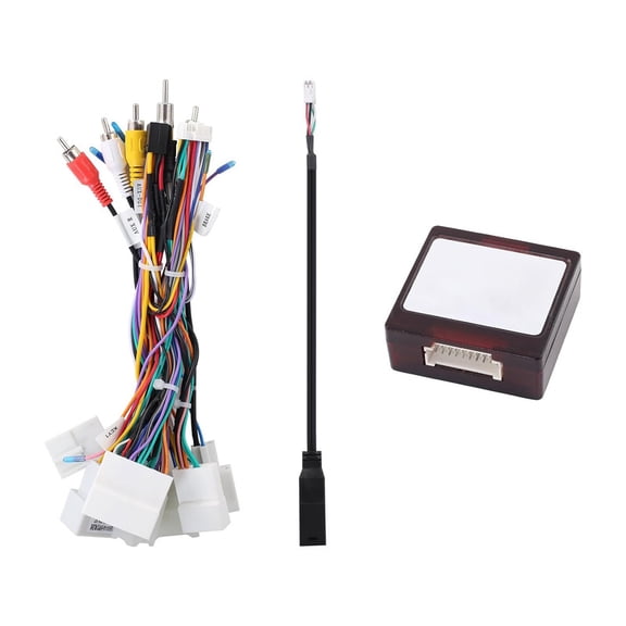 Topcar Radio Wiring Harness Adapter 16Pin for Toyota Prius Camry RAV4, Plug & Play with Canbus, RCA Cable & Original USB