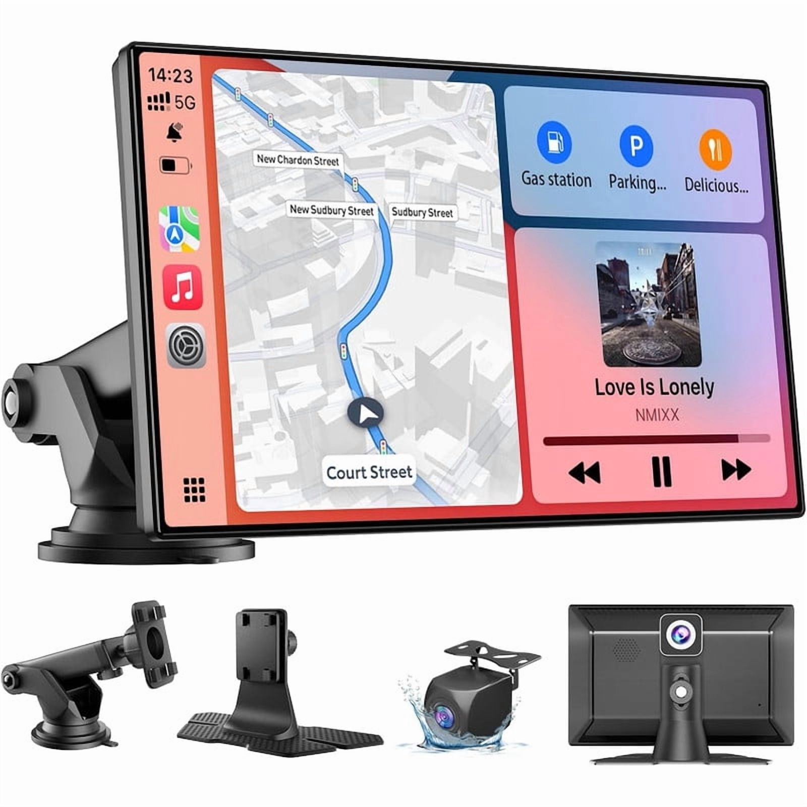 Topcar Wireless Android Auto & CarPlay Display 9" with GPS Navigation ...