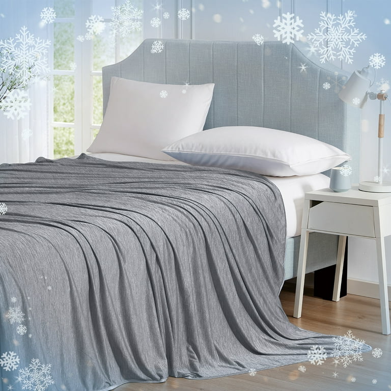 L AGRATY Comfortable Cooling Blanket for Hot Sleepers Lightweight Throw for All Seasons Ideal Gift Grey 50 70in Walmart
