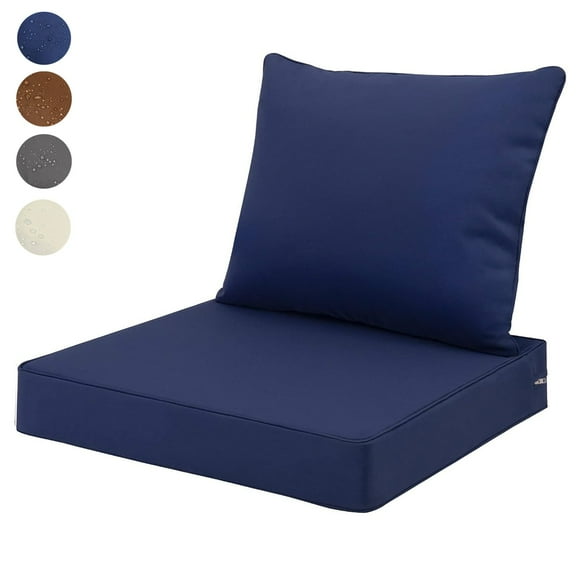 Topchances 22x22 Inch Outdoor Cushions for Patio Furniture, Waterproof Outdoor Chair Cushions Waterproof Fade-Resistant Deep Seat Sofa Pads Replacement, Navy