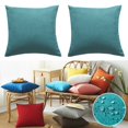 thumbnail image 1 of Topchances 2Pcs Outdoor Water Repellent Throw Pillow Covers 18x18 Inch Decorative Cushion Pillowcases, Teal, 1 of 11