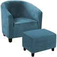 thumbnail image 1 of Topchances Club Chair Slipcover Armchair slipcover Bundles Rectangular Ottoman Slipcover Footstools Covers 2 Piece Sets Furniture Protective Cover with Elastic Bottom (L), 1 of 9